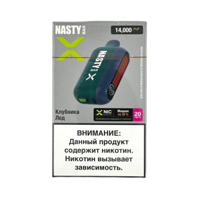 NASTY BAR X14Ki 14000 Клубника, лёд