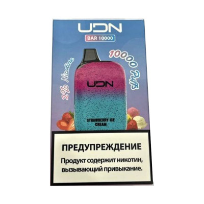 UDN BAR 10000 Strawberry Ice Cream (Клубничное Мороженое)